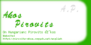 akos pirovits business card